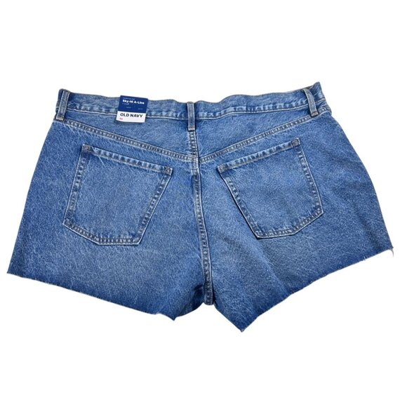 Old Navy Sky-Hi A-Line Denim Shorts Women's Size‎ 22 Floral Embroidery NEW - Picture 2 of 13